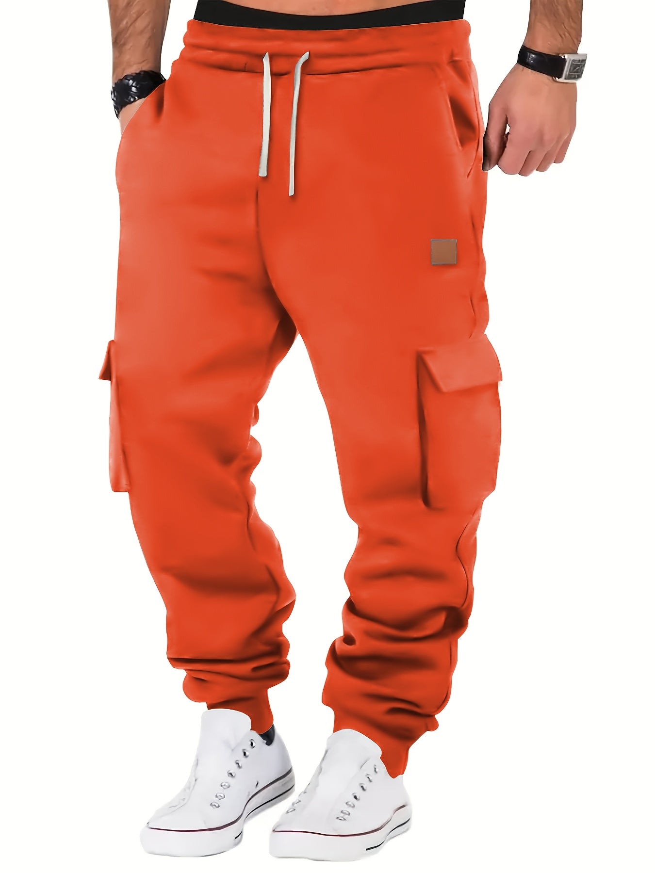 Men’s Urban Cargo Joggers – Multi-Pocket Fleece Pants | Streetwear Style for Fall/Winter