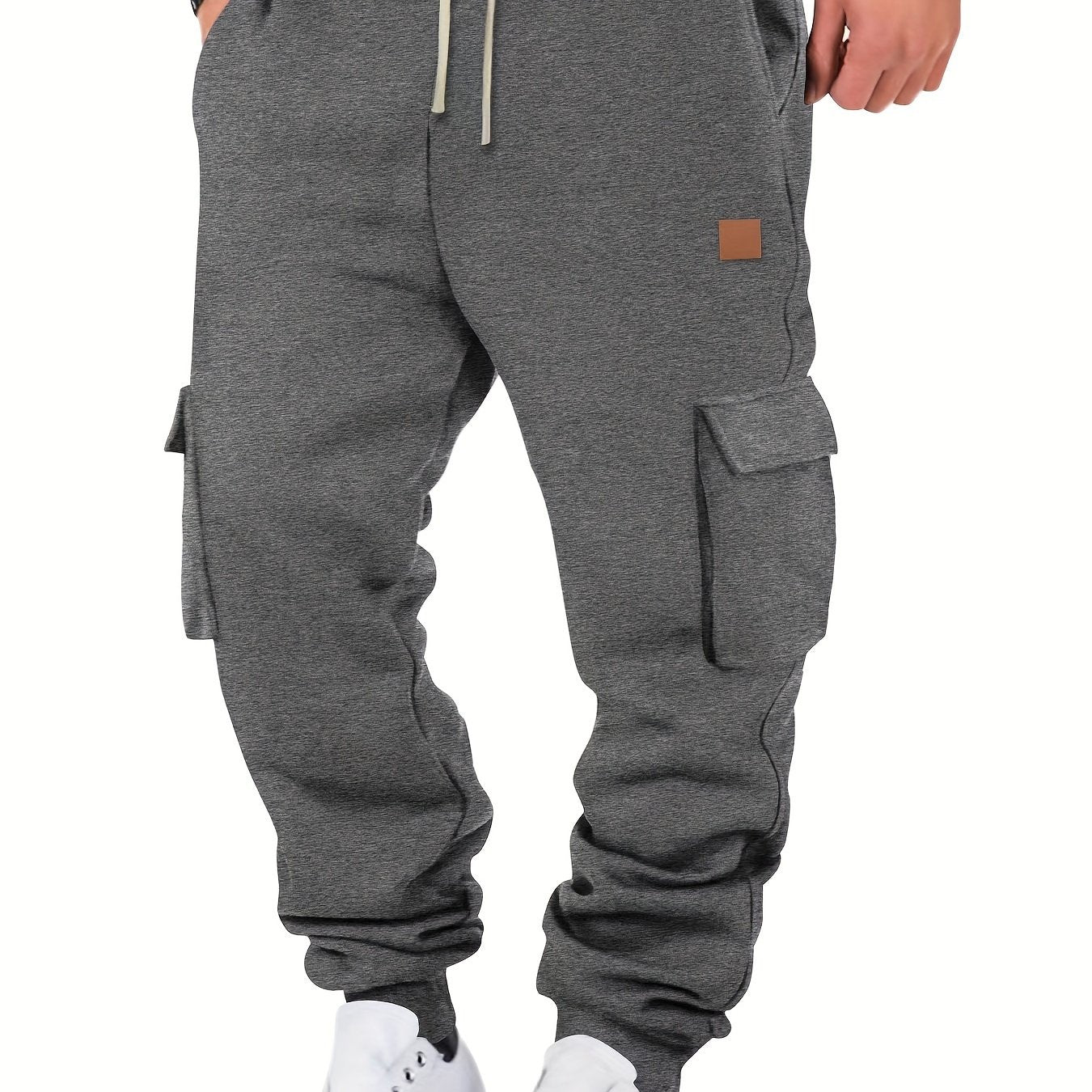 Men’s Urban Cargo Joggers – Multi-Pocket Fleece Pants | Streetwear Style for Fall/Winter