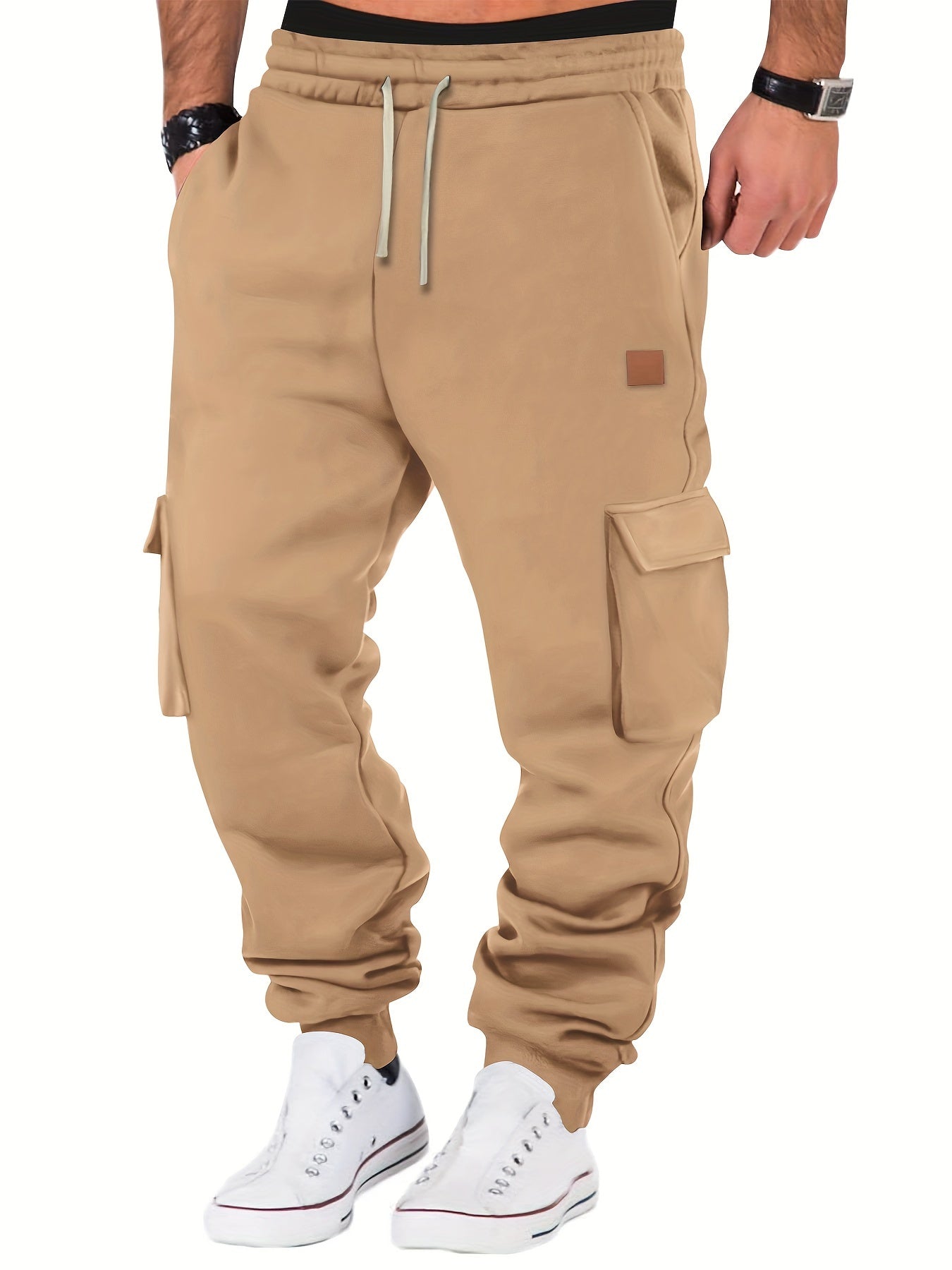 Men’s Urban Cargo Joggers – Multi-Pocket Fleece Pants | Streetwear Style for Fall/Winter