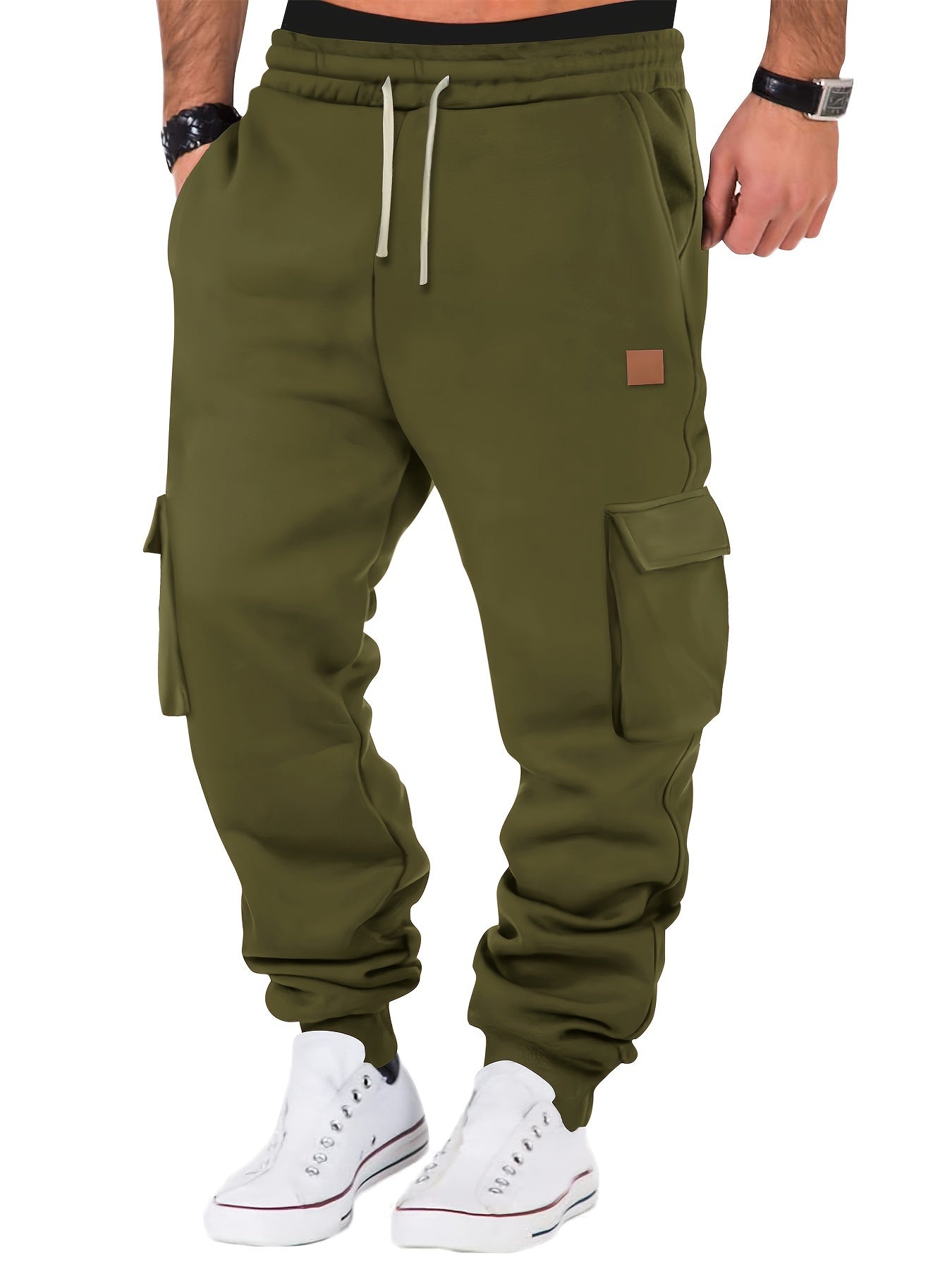 Men’s Urban Cargo Joggers – Multi-Pocket Fleece Pants | Streetwear Style for Fall/Winter