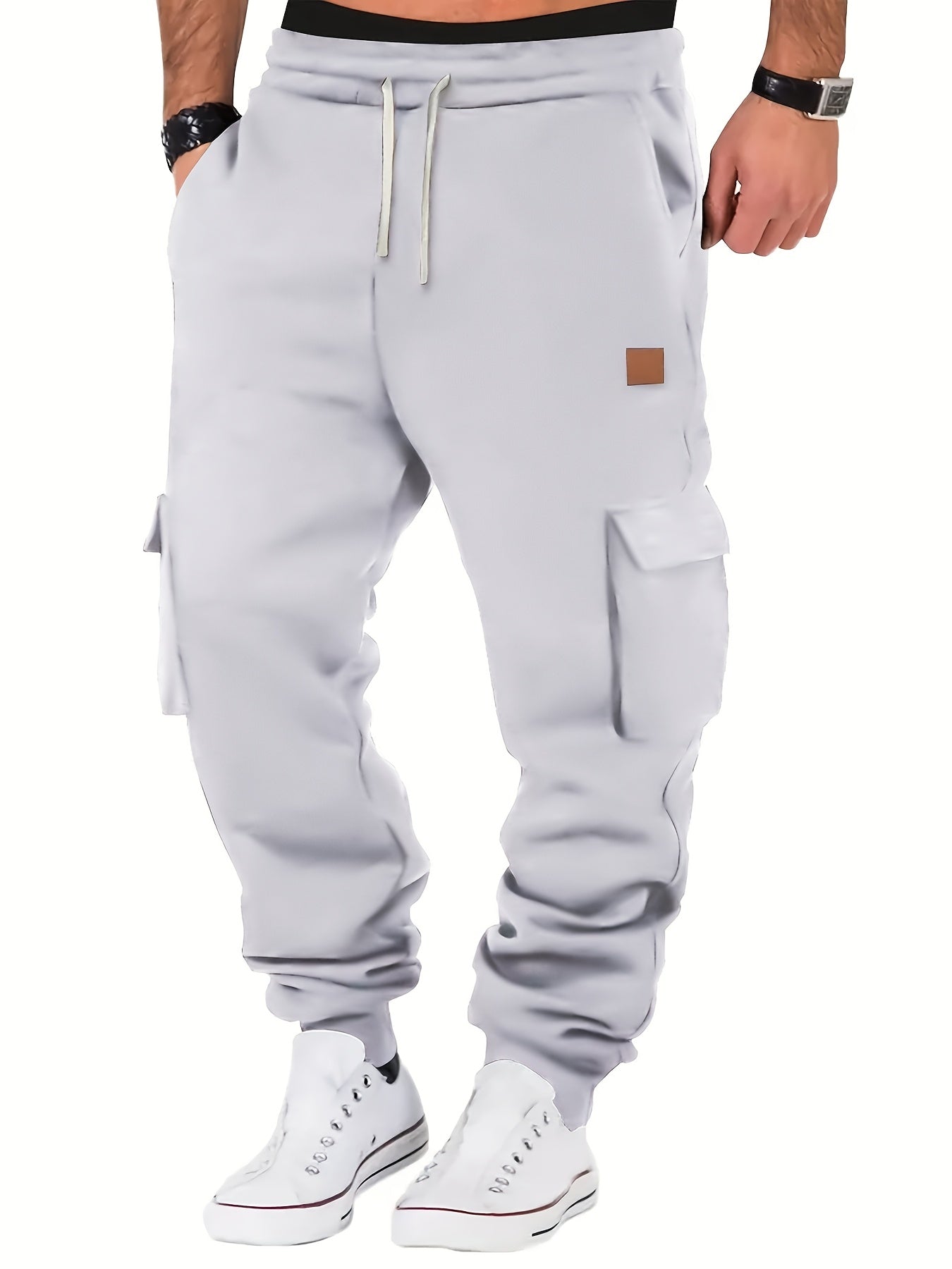 Men’s Urban Cargo Joggers – Multi-Pocket Fleece Pants | Streetwear Style for Fall/Winter