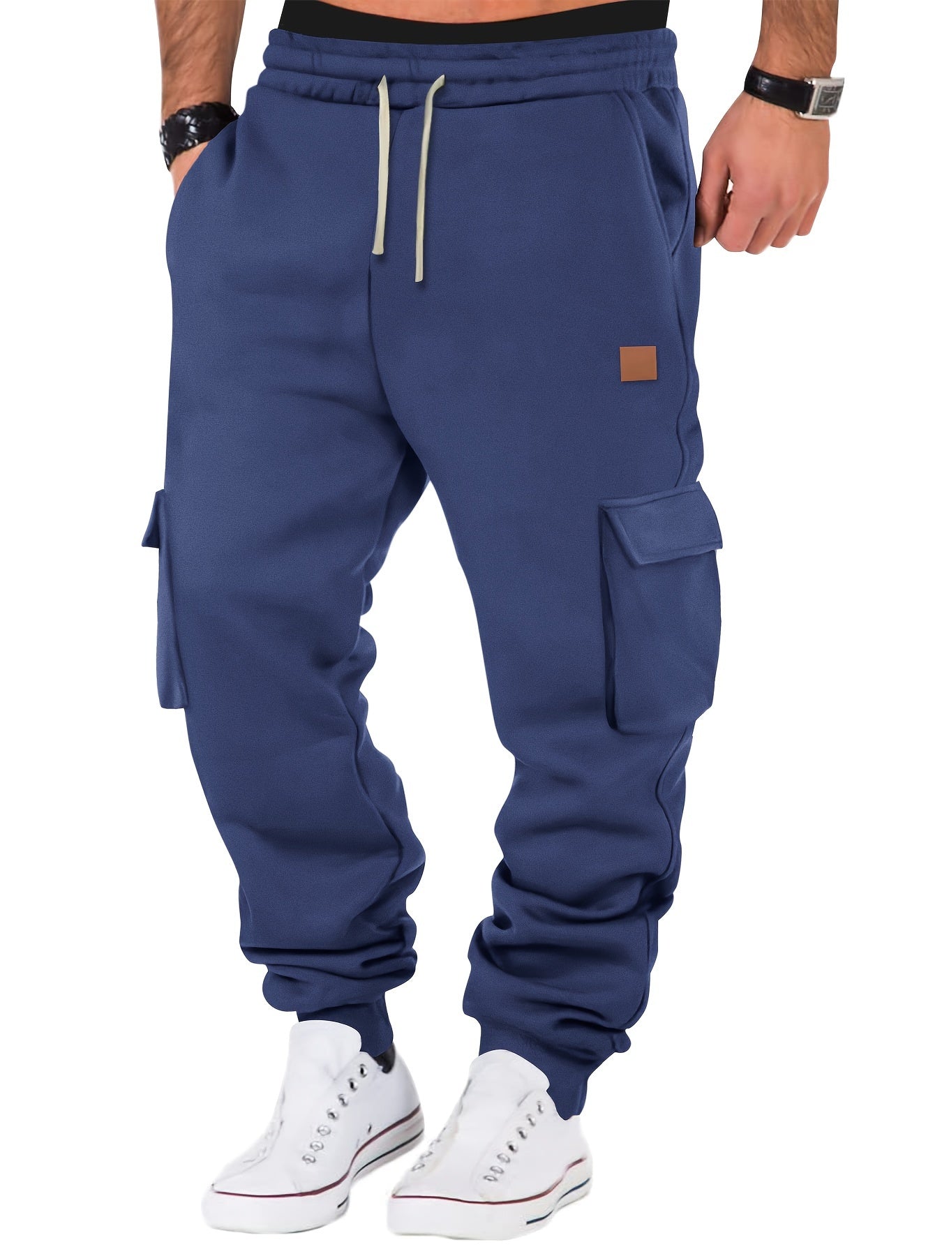 Men’s Urban Cargo Joggers – Multi-Pocket Fleece Pants | Streetwear Style for Fall/Winter