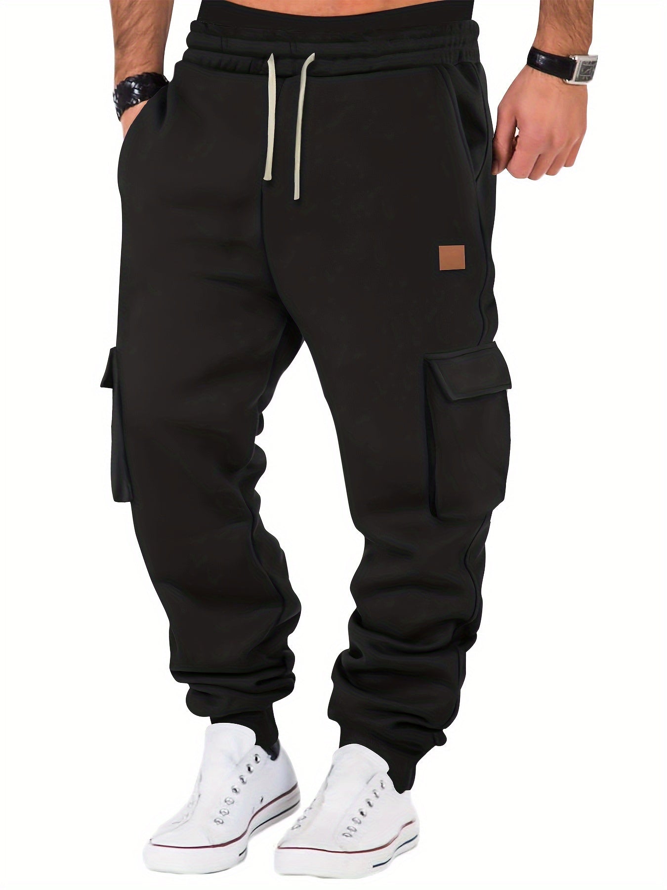 Men’s Urban Cargo Joggers – Multi-Pocket Fleece Pants | Streetwear Style for Fall/Winter