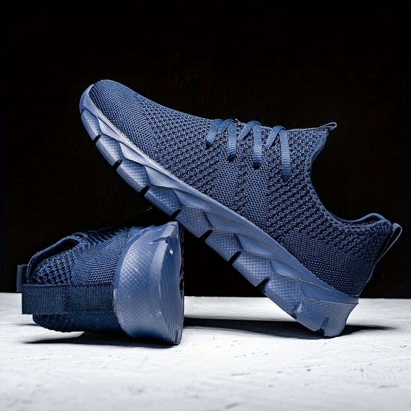 Women’s Blue Knit Lightweight Sneakers – Breathable Running & Walking Trainers with Cushioned Sole for Fitness and Casual Style